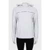 Gray hoodie with signature print