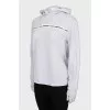 Gray hoodie with signature print