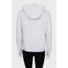 Gray hoodie with signature print