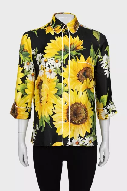 Printed silk shirt