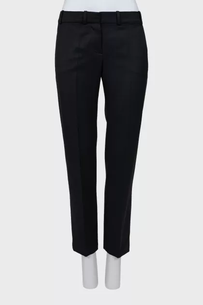 Low-rise wool trousers