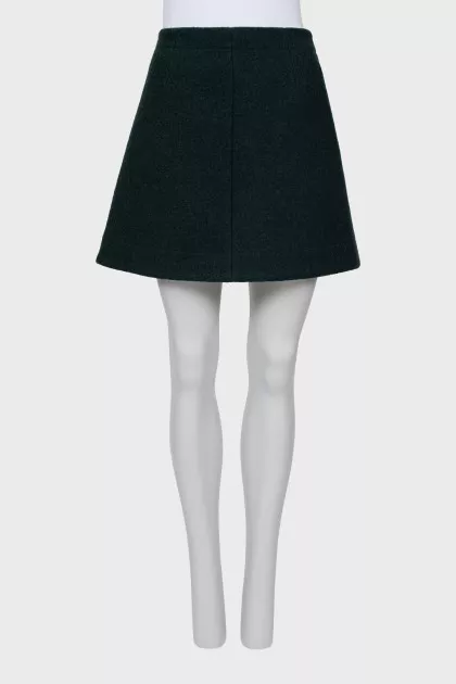 Green wool skirt