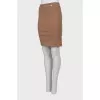 Brown pencil skirt with slit