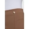 Brown pencil skirt with slit