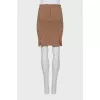 Brown pencil skirt with slit