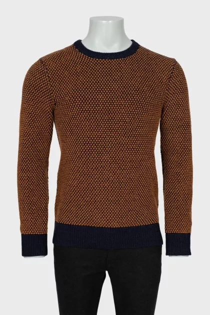 Men's knitted sweater with polka dots