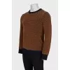 Men's knitted sweater with polka dots