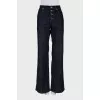 Navy blue palazzo button down jeans