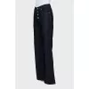Navy blue palazzo button down jeans