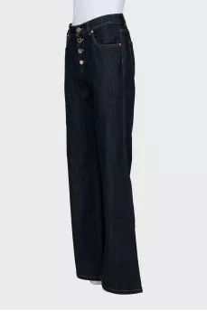 Navy blue palazzo button down jeans