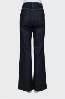 Navy blue palazzo button down jeans
