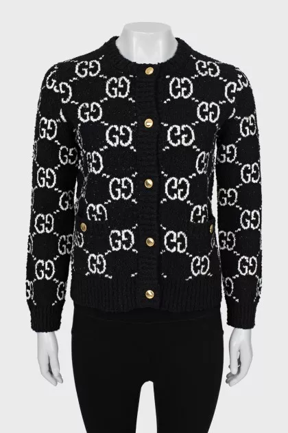 Cardigan with buttons in signature print