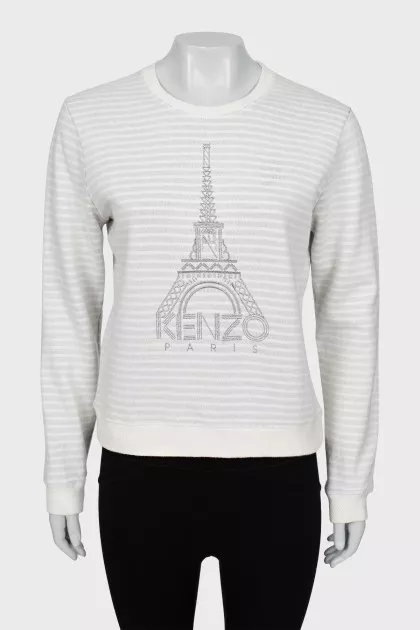 Striped sweatshirt with patch