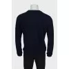 Men's cardigan with branded patch