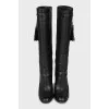 Boots with embossed leather