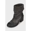 Chunky suede boots