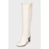White leather boots