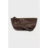 Brown leather crossbody bag