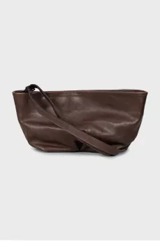 Brown leather crossbody bag