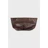 Brown leather crossbody bag