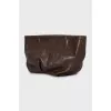 Brown leather crossbody bag