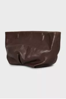 Brown leather crossbody bag