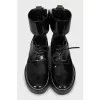 Combined lace-up boots
