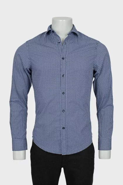 Men's fitted gingham shirt