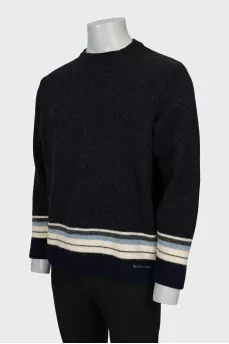 Men's wool sweater with print