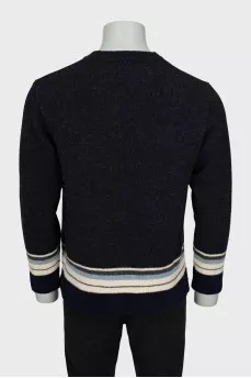 Men's wool sweater with print