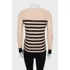 Beige jumper with black stripes