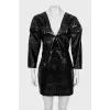 Black V-neck mini dress