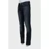 Men's jeans with leather pockets