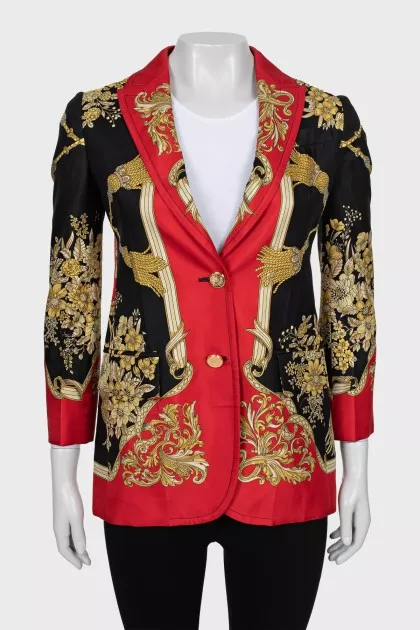 Printed silk jacket