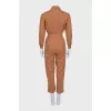 Brown button down jumpsuit