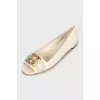 Leather ballet shoes with tag