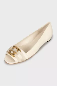 Leather ballet shoes with tag