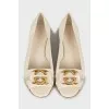 Leather ballet shoes with tag