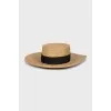 Golden hat with ribbon