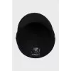 Wool cap with leather visor