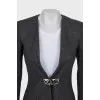 Fitted coat with a skull on the back