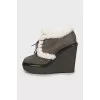 Insulated wedge ankle boots