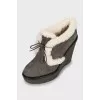 Insulated wedge ankle boots