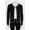 Black cardigan decorated with chain