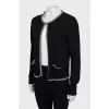Black cardigan decorated with chain