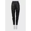 Шкіряні штани slim fit