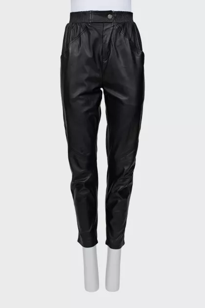 Шкіряні штани slim fit