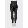 Шкіряні штани slim fit