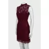 Guipure dress with open back