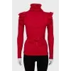 Red golf with frills on shoulders
